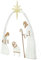 F Fityle Décoration de Noël de la crèche de la avec panneau lumineux pour l'extérieur, fournitures de fête, cour de vacances, blanc