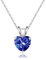 TINGN Kette Damen Herzkette 925 Sterling Silber Dezember Geburtsstein Tansanit Halsketten Schmuck Herz Anhänger Hochzeitstag Geschenk Valentinstag Jubiläum Geburtstag Frau Freundin Mama