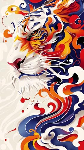 ARTGOTO Peinture par Numero Adulte Grand Format,40x70cm Peinture par Numéro Adulte Animaux Tigre A,Paint by Numbers for Adults pour Décoration Murale(Sans Cadre)