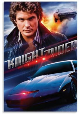 Knight Rider Staffel 1 (1982), klassische Filmposter, Wandkunst zur Verschönerung Ihres Zimmers, ästhetischer Bild, Leinwanddruck, 50 x 75 cm, ungerahmt