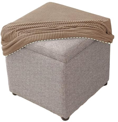 MCNDSI Fußhocker Quadratisch 40x40/50x50 Hockerbezug Stretch Ottoman Cover Ottomane Schonbezug Hocker Hussen für Fußhocker Stretch Ottomane Abdeckung Hocker Protector Hockerabdeckung(H,40X40CM)
