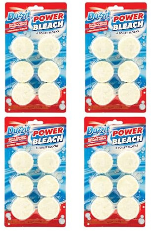 24 Power bleach toilet cleaning blocks - Loo freshener limescale remover tabs - bathroom toilet cleaner - fast acting.
