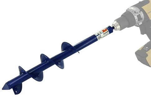 TIVOLY - Foret Tarière pour Perceuse - Ø80mm & L450mm - Acier Inoxydable - Tige Hexagonale Ø8mm - Mèche de Jardin - Forage du Sol Rapide et Facile - Pour la Plantation de Fleurs et Arbustes