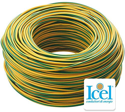ICEL Cavo Elettrico Unipolare Filo Rame 1,5 2,5 4 6mm CPR Fs17 per Impianti Casa, Giallo Verde, 2,5 MM