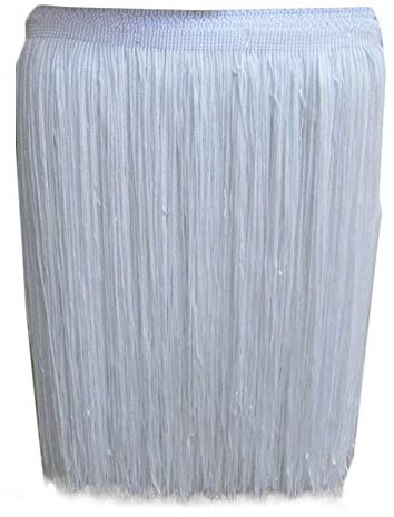Yalulu 10 Meter Länge 30cm Breite Quaste Schnittfranse Fransen Geschnitten Fransenborte DIY Trimmen Kostüm Lateinisches Kleid Garment Apparel Spitzenborte Nähzubehör (Weiß)