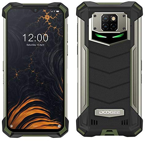 DOOGEE S88 PRO 10000mAh Akku Outdoor Smartphone Ohne Vertrag, Octa-Core 6GB+128GB Android 10, 21MP Quad-Kamera, 6,3-Zoll-FHD + Corning Gorilla-Glas, Drahtlose Rückladung, IP68 Robustes Handy Grün