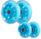 Wheelgoo Ersatzräder für Kinder-Scooter (vorne 120 mm, hinten 80 mm, blinkend, 3 Räder, Komplett-Räder-Set für Micro Kickboard Mini, Maxi Deluxe, Lascoota, Globber Kick Scooter, blau)