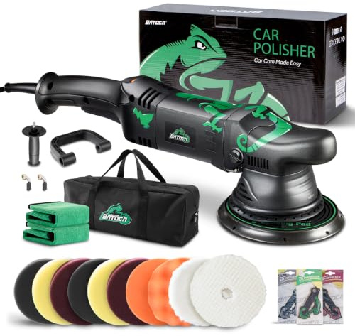 BATOCA Buffer Polisher, Dual Action Polisher, 6 Inch 700W Car Random Orbital Polisher, Auto Detailing Kit, Variable Speed DA Polisher, Foam Pads, Buffers
