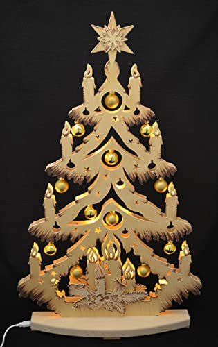 Ratags Lichterspitze Tanne mit goldenen/kupfernen Baumkugeln - 72x38 cm