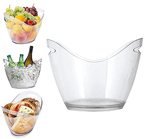 Seau à glace transparent en acrylique de qualité alimentaire de 3,5 litres pour boissons