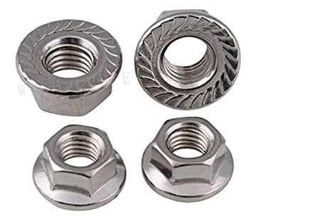 10pcs Us 304 Stainless Steel UNC or UNF Anti-Loose Nuts, Self-Locking Nuts, Nylon Lock Nut,Flange Hexagon Nut,Hex Nuts-3/8-16,Flange Hexagon Nut