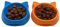 Cat Kitten Bowl Pet Food and Water Pet Kitten Cat Face Dishes Pack of 2 (Orange & Blue, Pack of 2)