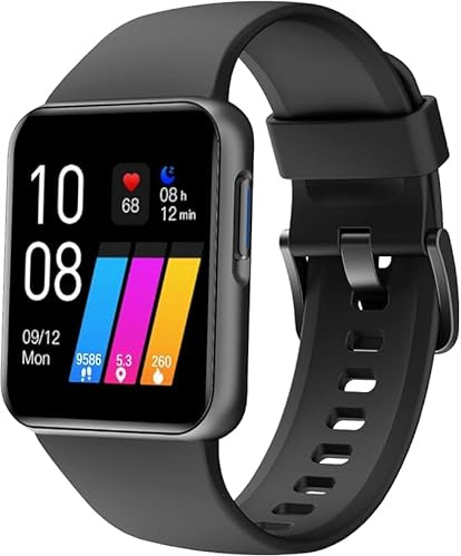 GRV Smartwatch Donna Orologio Fitness Saturimetro Contapassi Orologio Sport Android iOS Cardiofrequenzimetro Impermeabile IP68 9 modalità Sportive Notifiche Whatsapp Chiamate (Nero)