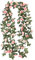 Jewlri 2 Stück 220cm Künstliche Rosen Girlanden Kunstblumen Seidenblumen Blumengirlande Sekt Champagne Rosen Aufhängen für Hochzeit Garten Party Haus Hochzeit Auto Dekoration