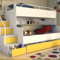 Marlux-Meble Hochbett Kinderbett JSM-3 mit Treppe 80x190 + 120x190 Matt Kinderbetten Funktionsbett Etagenbett Stockbett Kinderhochbett Jugendhochbett (Gelb Matt)