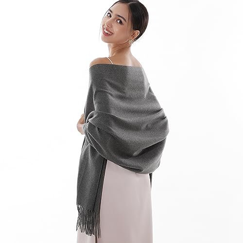 RIIQIICHY Damen Schal Gelb Stola Festlich für Abendkleid Pashmina Schals Tücher für Frauen Hochzeit Schultertuch Frühling Winter Schal Warme Kuschelig