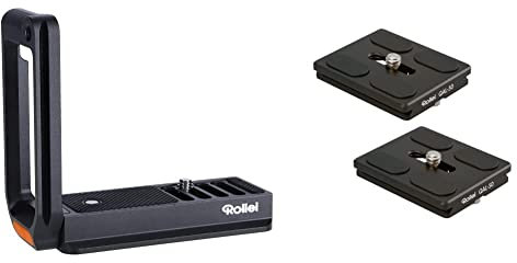 Rollei Universal L-Bracket, Arca-Swiss kompatibler L-Winkel für die Montage unter der Kamera & QAL-50 - professionelle Kamera-Schnellwechselplatte/Schnellverschlussplatte, 2 er Pack