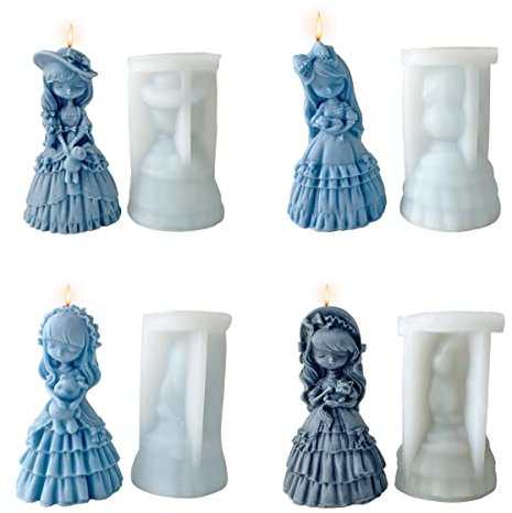 Kerzenform Silikon Aromatherapie Gips Puppe Ornament Gussform 3D DIY Silikonform Kerzen Gießen Formen Frauen Statue Für Kerzen Machen, Statue, DIY Handwerk (01+02+03+04)