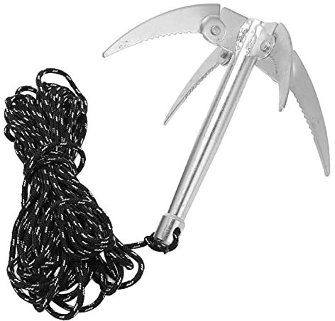 Oumefar Fischen-Wasser-Grasmesser, Unkraut-Anker-Entferner, verstellbar, effizient, praktisch, faltbar, breiter Biegewinkel, hohe Festigkeit zum Entfernen von Wasserpflanzen