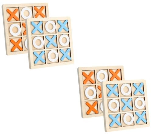 ibasenice 4 Sätze Toe Aus Holz Xo Tischspiel Holzspielzeug Für Kinder Kinderschach Kinderspielzeug Xo-schachspielzeug Spieltisch Für Die Familie Hölzern Kleinkind Zehenschutz Mini