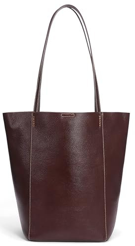 Afashor Echtes Leder Tote Schulter Handtasche Eimer Hobo Geldbörse Vintage Satchel für Frauen 2pcs set, Kaffee
