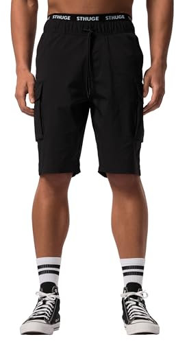 STHUGE Cargo-Bermuda, Elastikbund, Nylon, bis 8 XL schwarz 5XL 825106130-5XL