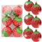 6 Stück Weihnachtskugeln Weihnachtsdeko, Weihnachtskugeln Weihnachtsbaum Rot, Christbaumkugeln Weihnachtskugel mit Hängenden Seil Christbaumkugeln für Festival Dekorationen