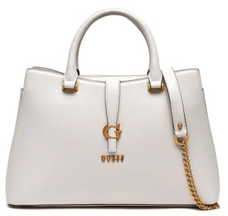 GUESS Kuba Tri Compartment Satchel Stone