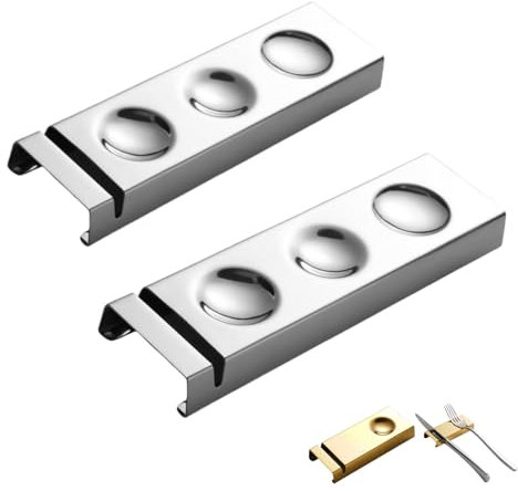 HSTWODE 2 Stück Edelstahl 304 MesserbäNkchen,StäBchenhalter,EssstäBchen Rests FüR Esstisch,FüR Verschiedene Essensszenen,Es Kann Als Dekoration Auf Dem Esstisch Verwendet Werden (Silber Stil 3)