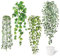 ROLLWAY 4 piante sospese artificiali come vere, con vaso bianco, edera, in plastica, da appendere, 52 ~ 72 cm