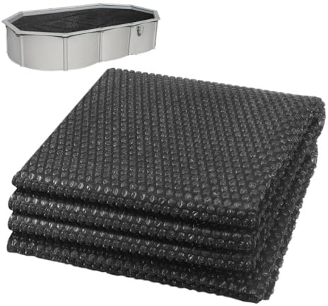 vounot® Bâche à Bulles Piscine Rectangulaire 300 x 200 cm Épaisseur 120 µm Bâche Solaire Chauffante Film Thermique à Découper pour Réchauffer l’Eau Noir