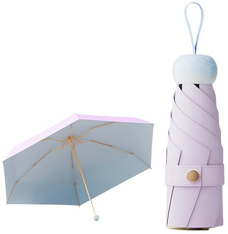 Maizoon Sombrilla de Viaje Mini UPF50+ con Marco de Fibra de Vidrio Doble Mejorado para una Durabilidad Fuerte Compacta Ligera a Prueba de Viento Impermeable para Mujeres y Niños