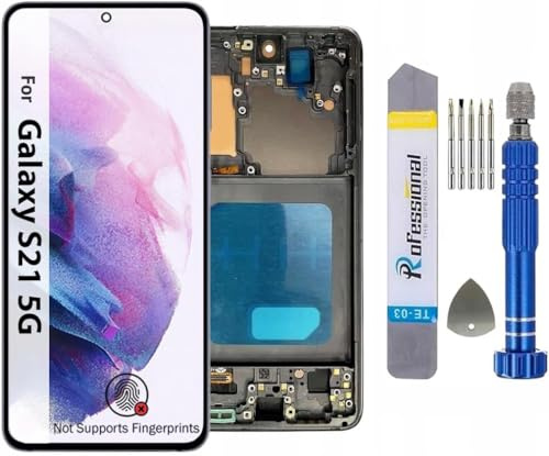 It'Go Écran Full INCELL pour Samsung S21 5G G991 LCD Écran de remplacement Écran tactile avec outils Gris avec cadre Haute qualité