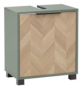 Schildmeyer Waschbeckenunterschrank Piazza 160509, Pistazie/Fischgräten Dekor, 50,3 x 33 x 56 cm