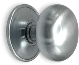 AB Hardware Satin Chrome Plain Cottage Centre Door Knob 70mm Solid Brass Decorative Pull