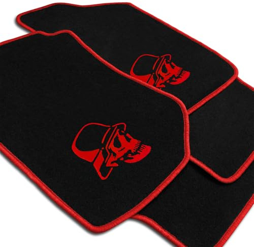 Auto Fußmatten Schwarz Velours STAHLHELM rot passend für Opel Tigra B Twin Top 2004-2009