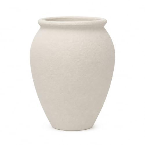 newgarden Macetero Exterior Redondo Blanco Grande 80 cm Resistente a la Intemperie Ligero y Duradero para jardín, terraza, Patio e Interior Decorativo Moderno – Begonia 80 High Blanco