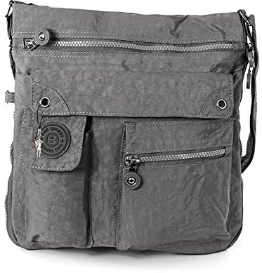 MODISCHE Damentasche LUXUS Schultertasche Umhängetasche BAG STREET Grau