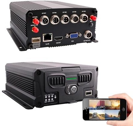 JOINLGO 12VDC to 32VDC 4 Channel GPS Track 4G Wifi 1080P 2.0MP AHD HDD Mobile Vehicle Car DVR MDVR Video Recorder Real-time Live View on PC APP Smartphone for Truck Van Bus RV