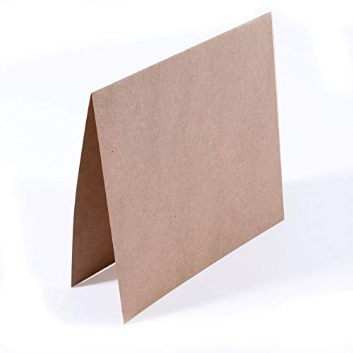 Florence Double cards 200g 15,5x15,5cm 25pcs kraft, Braun