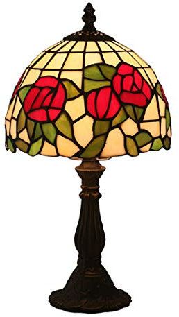 8 Zoll Tischlampe, Vintage Tiffany Stil Neben Tischlampe Glasmalerei Kleine Lampe für Schlafzimmer, Wohnzimmer, Couchtisch, Bücherschrank