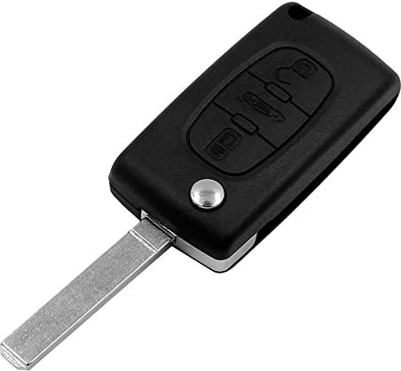 OcioDual Kofferraum-3-Tasten-Funkschlüsselgehäuse, CE0523 mit VA2-Klinge, Gehäuse Kompatibel mit Peugeot 206 207 306 307 308 407 607 806, Kompatibel mit Citroen C2 C3 C4 C5 C6