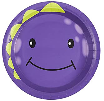 Smiffys Monster-Geschirr, Partyteller, Violett, 300 g, 23 cm Durchmesser, Halloween-Kostüm-Zubehör, Partyartikel, 8 Stück