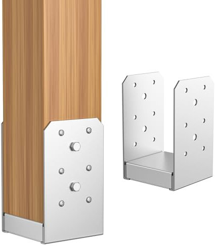 SPACEEUP Post Base 4x4 (Internal 3.5 x 3.5)Post Anchor 2pcs Adjustable Post Base Stainless Steel Concrete Post Anchor for Pavilion Deck Railing Support Decorative Anchor Plate