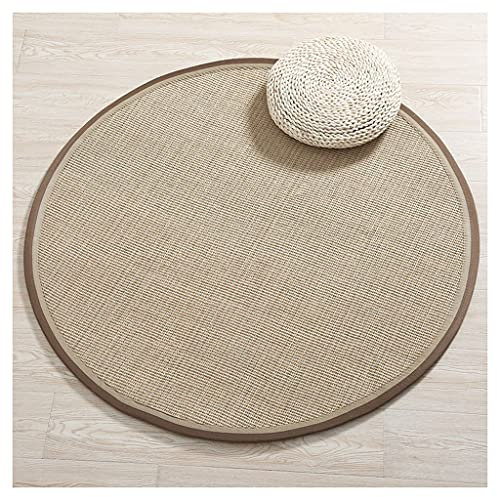 CHENMIAOMIAO Area Carpet SiSal Rug Straw Knitting Living Room Tea Room Linen Cover Yarn Round Cannabis Carpet (Color : A, Size : XXL)
