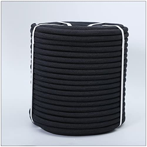 Corde d’Escalade Noir Corde D'escalade Extérieure 10mm/12mm/14mm/16mm,Aventure En Montagne Corde De Rappel,Haute Résistance Corde Électrostatique De Sauvetage,Corde Aventure Alpinisme (Size:10MM-120M)