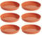 Clever Pots 6X Soucoupe diamètre 38.5cm pour Pot de Fleur Interieur 50cm, Coupelle Pots de Fleurs Plastique pour Fleurs et Plantes, Soucoupe Pot Fleur Intérieur et Extérieur avec Drainage, Terracotta