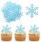 Morofme Essbare Schneeflocke Tortendeko 50 Stück, Essbare Cupcake Topper, Blau Schneeflocke Esspapier für Hochzeit, Geburtstag, Jubiläum, Winter, Thema Tortendeko