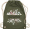 Turnbeutel Rucksack - Aufdruck selbst gestalten - Wunschtext I Geschenk personalisiert I Geschenk Weihnachten - Unisize - Olivgrün - beutel kita stoffbeutel name personalisierte blume beuteltasche