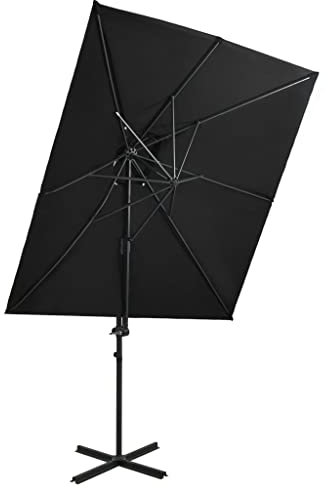 vidaXL Ampelschirm mit Lüftung Schwarz 250x250 cm
